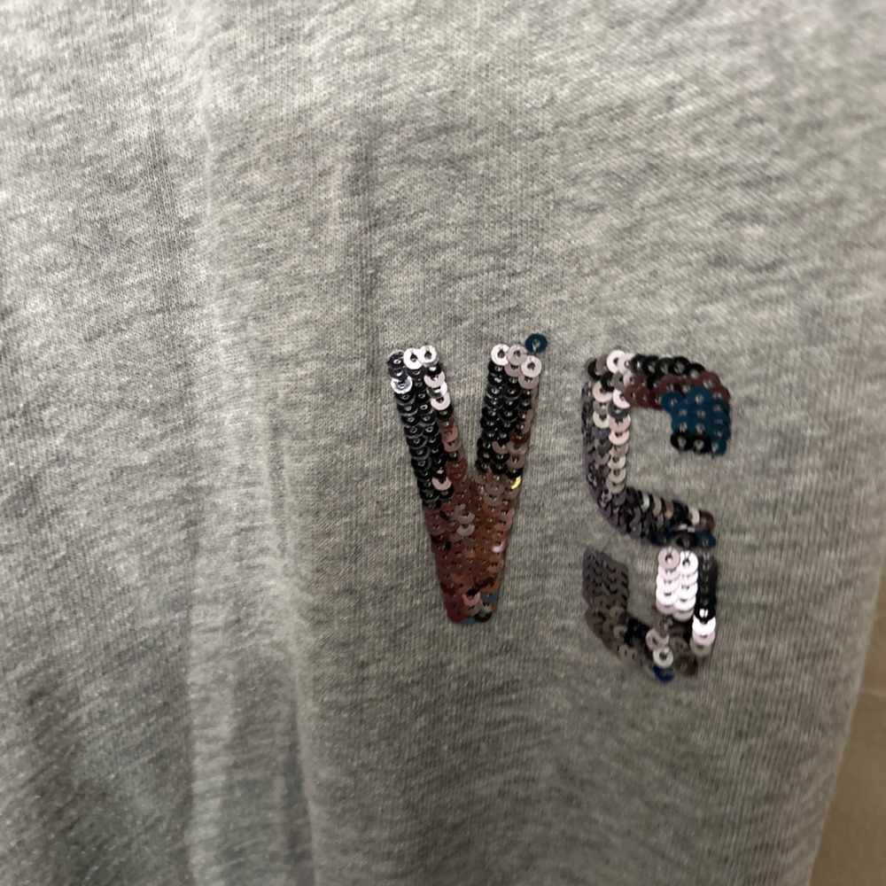 victoria secret medium Light Gray‎ Jogger Pants Sequins - Picture 3 of 4